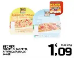 SpesaPiù Supermercati Becher cubetti di pancetta affumicata/dolce offerta