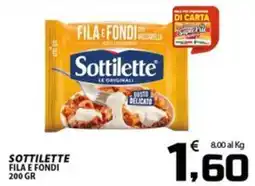 SpesaPiù Supermercati Sottilette fila e fondi offerta