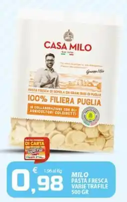 SpesaPiù Supermercati Casa Milo pasta fresca varie trafile offerta