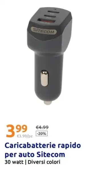 Caricabatterie rapido per auto Sitecom