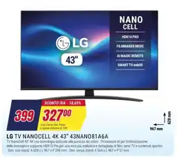 Trony LG TV NANOCELL 4K 43" offerta