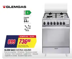 Trony Glem Gas Cucina U664MI offerta