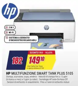 Trony HP Multifunzione Smart Tank Plus 5105 offerta