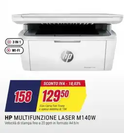 Trony HP Multifunzione Laser M140W offerta