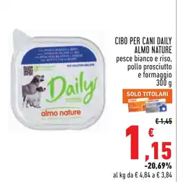 Conad Cibo per cani daily Almo Nature offerta