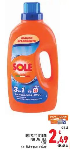 Conad Detersivo liquido per lavatrice Sole offerta