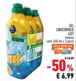 Conad Gel lavastoviglie Last limone offerta
