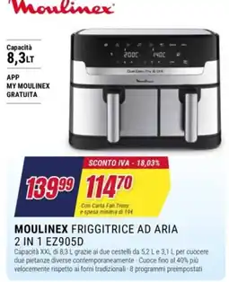 Trony Moulinex friggitrice ad aria 2 in 1 offerta