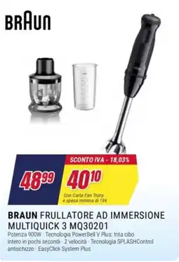 Trony Braun frullatore ad immersione multiquick 3 mq30201 offerta