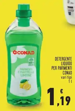 Conad Detergente liquido per pavimenti Conad offerta