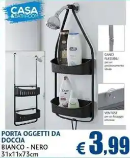 Casa & Co Porta oggetti da doccia bianco - nero offerta