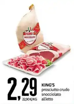 PRO7 Supermercati King's prosciutto crudo snocciolato offerta
