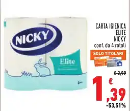 Conad Carta igienica Elite Nicky offerta