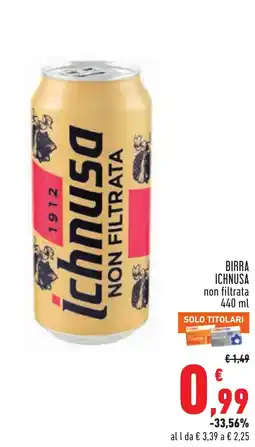 Conad Birra Ichnusa non filtrata offerta