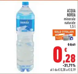 Conad Acqua Norda minerale naturale offerta
