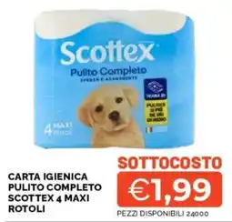 Mercatò Carta igienica pulito completo scottex 4 maxi rotoli offerta