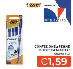 Mercatò Penne Bic 'Cristal Soft' colore blu offerta