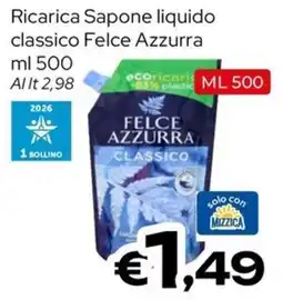 MAX Supermercati Ricarica Sapone liquido classico Felce Azzurra offerta
