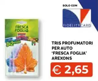 Tris profumatori per auto 'Fresca Foglia' Arexons