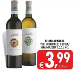 Deco Maxistore Feudo Arancio Vino Grillo/Nero d'Avola/Syrah/Inzolia D.O.C. offerta