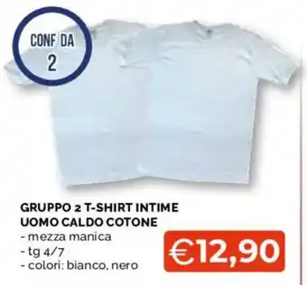 T-shirt intime uomo caldo cotone