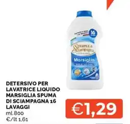 Mercatò Detersivo per lavatrice liquido Marsiglia Spuma di Sciampagna offerta