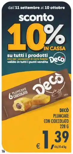 Deco Maxistore Decò Plumcake con cioccolato offerta