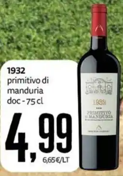 PRO7 Supermercati 1932 primitivo di manduria offerta