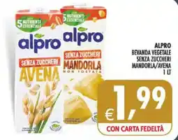 Deco Maxistore Alpro bevanda vegetale senza zuccheri mandorla/avena offerta