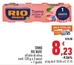 Conad Tonno Rio Mare all'olio di oliva offerta