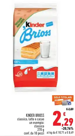 Conad Kinder Brioss classico offerta