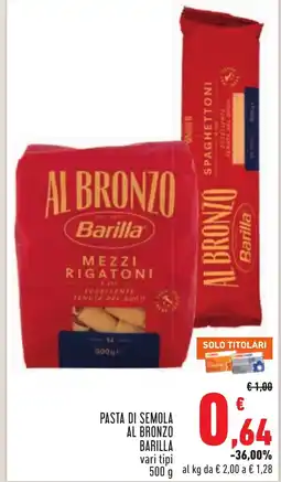 Conad Pasta di semola al bronzo barilla offerta