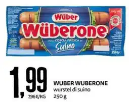 PRO7 Supermercati Wüber Wuberone wurstel di suino offerta
