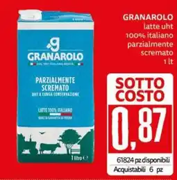 PRO7 Supermercati Granarolo latte uht parzialmente scremato offerta