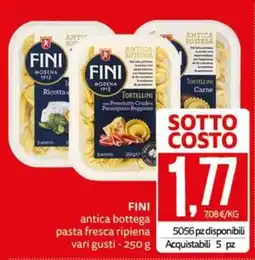 PRO7 Supermercati FINI antica bottega pasta fresca ripiena offerta
