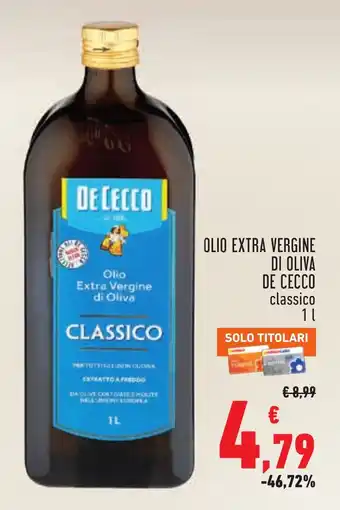 Olio extra vergine di oliva De Cecco classico