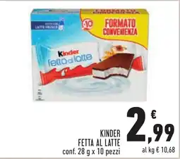 Conad Kinder fetta al latte offerta