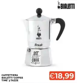 Mercatò Caffettiera Bialetti 'Coffee Time' 3 tazze offerta