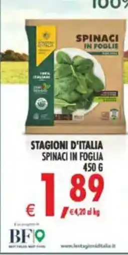 Deco Maxistore Spinaci in foglia Stagioni d'Italia offerta