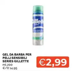 Mercatò Gel da barba per pelli sensibili Series Gillette offerta