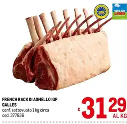Metro French rack di agnello IGP Galles offerta