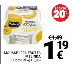Supermercati Gulliver Mousse 100% frutta Melinda offerta