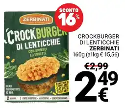 Supermercati Gulliver Crockburger di lenticchie Zerbinati offerta