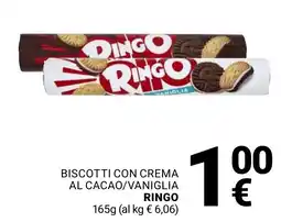 Supermercati Gulliver Ringo biscotti con crema al cacao/vaniglia offerta