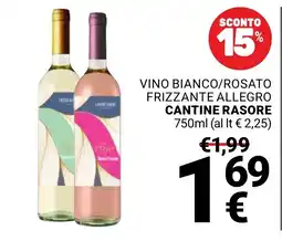 Supermercati Gulliver Vino bianco/rosato frizzante allegro cantine rasore offerta