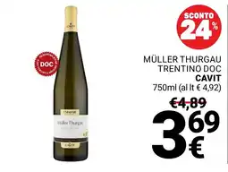 Supermercati Gulliver Müller Thurgau Cavit offerta