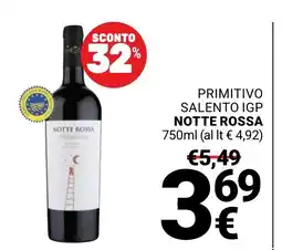Supermercati Gulliver Primitivo Salento IGP Notte Rossa offerta
