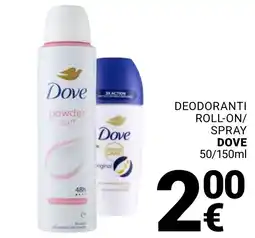 Supermercati Gulliver Deodoranti roll-on/spray dove offerta