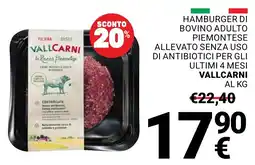 Supermercati Gulliver Hamburger di bovino adulto piemontese Vallcarni offerta