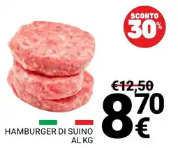 Supermercati Gulliver Hamburger di suino offerta